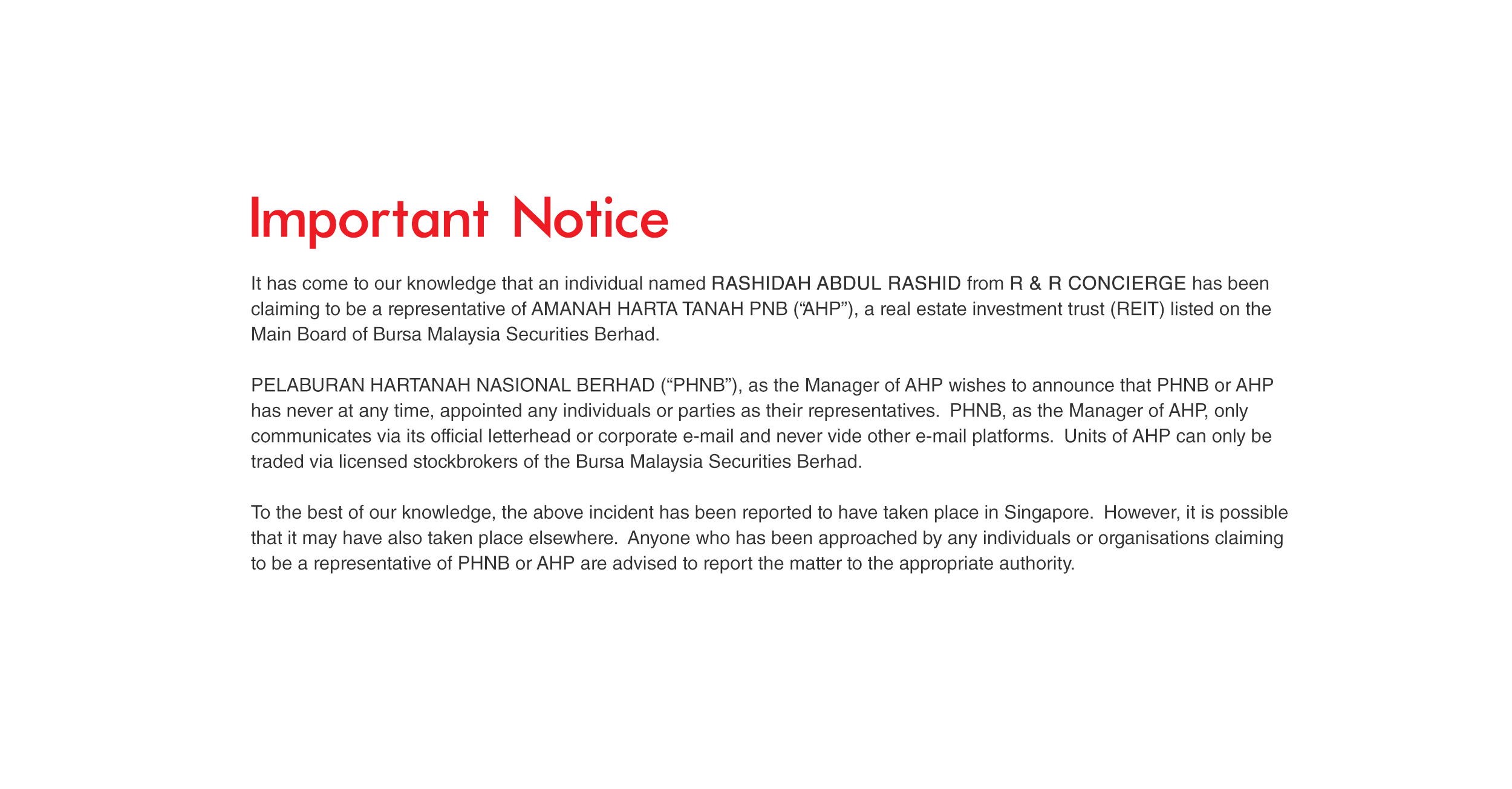 important notice
